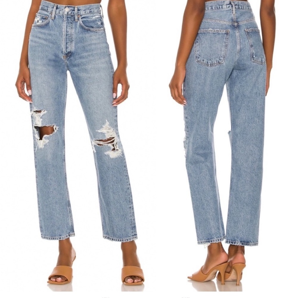 Agolde 90s Mid Rise Loose Straight Leg Jeans, Wander - Size 27